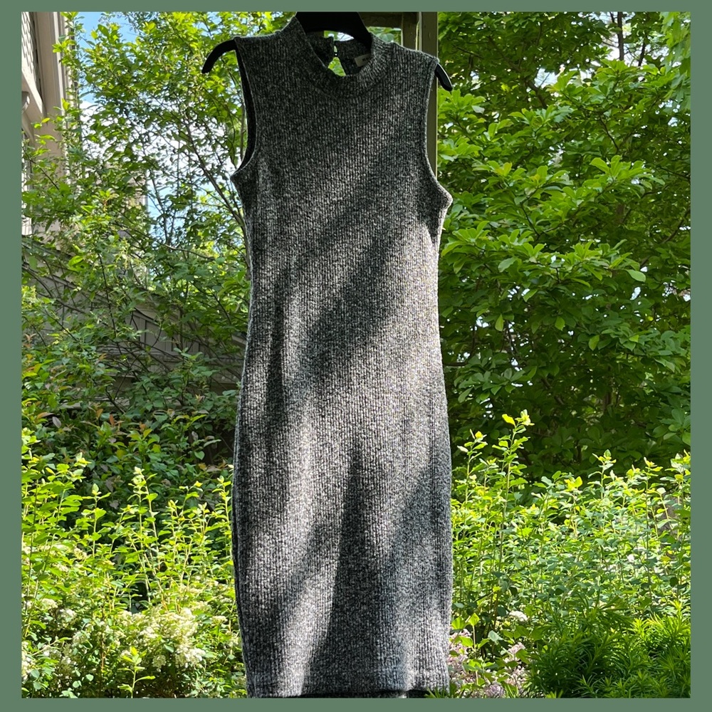 Ribbed Knit Mock Neck Dress